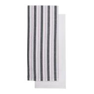 Set 2 Torchons Blanc/Bleu Luance Charlize 50x70cm pas cher