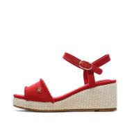 Sandales à Talons Rouge Femme Tommy Hilfiger Wedgeee pas cher