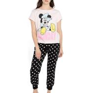 Pyjama Rose/Noir Femme Disney Minnie Monday pas cher
