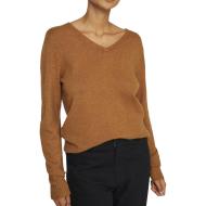 Pull Col V Marron Femme Vila 69