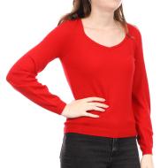 Pull Rouge Femme Vero Moda Karma pas cher