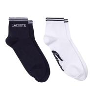 X2 Paires de Chaussettes Noir/Blanc Homme Lacoste RA4187 pas cher