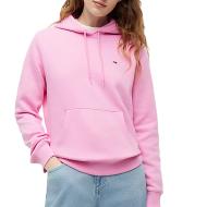 Sweat à Capuche Rose Vif Femme Tommy Hilfiger Flag pas cher
