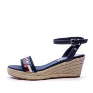 Sandales compensées bleu femmes Tommy Hilfiger pas cher