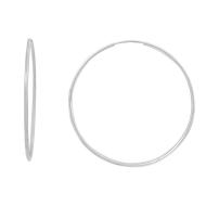 Boucles D'oreilles Créoles Argenté Clio Blue Lisses 50mm pas cher