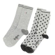 X2 Paires de Chaussettes Grises Femme Kickers Cho12
