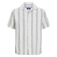 Chemisette Rayures Blanc/Bleu Homme Jack & Jones Cabana vue 3
