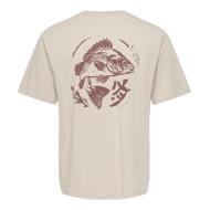 T-Shirt Beige Homme Only & Sons Print vue 2