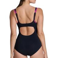 Maillot de bain Noir/Violet Femme Arena Piping vue 2