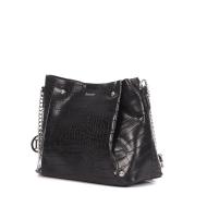 Sac à main Noir croco Femme Manoukian Shilo vue 3