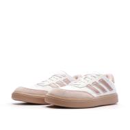 Baskets Blanches/Roses Femme Adidas Courtblock vue 6