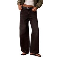 Jean Noir Femme Calvin Klein Jeans Low Rise Baggy pas cher
