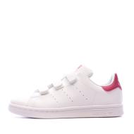 Stan Smith Baskets Blanc/Rose Fille Adidas pas cher