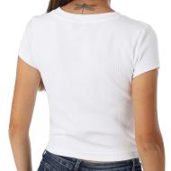 T-Shirt Blanc Femme Calvin Klein Jeans Label Ri-cloud vue 2