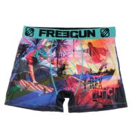 Boxer Noir/Turquoise à Imprimés Homme Freegun Rex pas cher