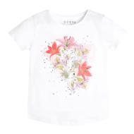T-shirt Blanc fleurs Fille Guess pas cher