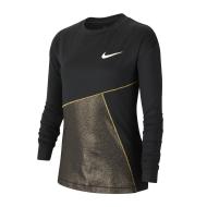 T-shirt Noir/Doré Fille Nike Pro Warm pas cher