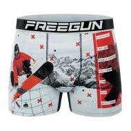 Boxer Gris/Rouge Garçon Freegun Montagne pas cher