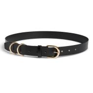 Ceinture Noire Femme Pieces Janni Leather pas cher