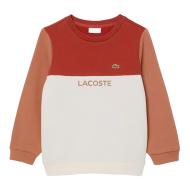 Sweat Beige/Marron Garçon Lacoste Block Fleece pas cher