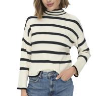 Pull Ecru/Noir Femme Only Libi