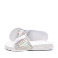 Claquettes Blanche/Argenté Femme Puma Popcat 20 Irridescent pas cher