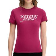 T-shirt Rose/Blanc Femme Tommy Hilfiger Essential pas cher