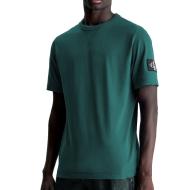 T-shirt Vert Homme Calvin Klein Jeans Badge pas cher