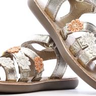 Sandales Doré à fleurs Fille Mod8 Mo Cloflore vue 7