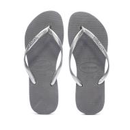 Tongs Gris Femme Havaianas Slim Logo Infradito vue 3