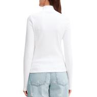 T-Shirt Col Roulé Blanc Femme Calvin Klein Jeans Label vue 2