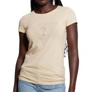 T-shirt Beige Femme Guess Triangle Maze R3