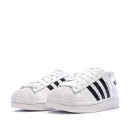 Baskets Blanc/Noir Junior Adidas Superstar II vue 6