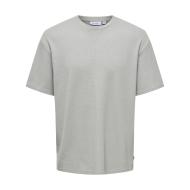 T-shirt Gris Homme Only & Sons Waffle pas cher