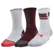 x3 Paires de Chaussettes Blanc/Gris/Rouge Homme Under Armour 1379521 pas cher