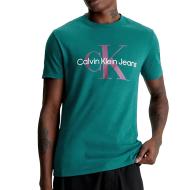 T-shirt Vert Homme Calvin Klein Jeans Two Tone pas cher