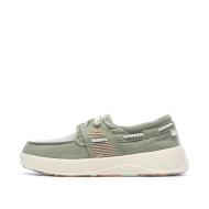 Zapatos náuticos verdes para mujer TBS de lona de algodón color arcilla