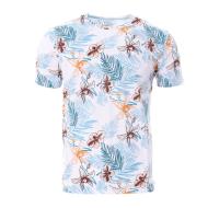 T-shirt Blanc/Turquoise/Orange Homme RMS26 91253 pas cher