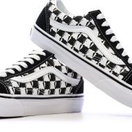 Baskets Blanches/Noires Homme Vans Old Skool Checker vue 7