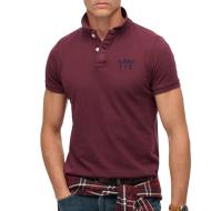 Polo Bordeaux Homme Superdry Vintages pas cher