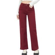 Jeans Droit Bordeaux Femme Monday Premium Wide Leg pas cher