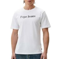 T-shirt Blanc Homme Pepe Jeans Clifton pas cher