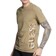 T-shirt Kaki Homme Guess Vertical pas cher