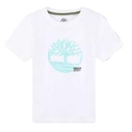 T-Shirt Blanc/Turquoise Garçon Timberland T60087