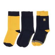 x3 paires de chaussettes Jaune/Marine Homme Serge Blanco NNL pas cher