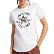 T-shirt Blanc Femme Converse Chuck Patch Leopard pas cher