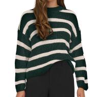 Pull Blanc/Vert à Motifs Femme JDY Stripe Pullover