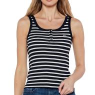 Débardeur à rayures Marine Femme Tommy Hilfiger Tjw Slim Button Tank pas cher