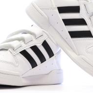 Baskets Blanches/Noir Garçon Adidas Team Court vue 7