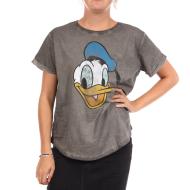 T-Shirt Gris Femme Disney Donald Duck Face pas cher